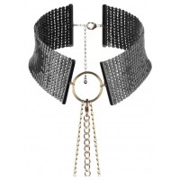 Стильный металлический ошейник-портупея Bijoux Indiscrets Desir Metallique Collar Black