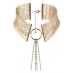 Стильный металлический ошейник-портупея Bijoux Indiscrets Desir Metallique Collar Gold