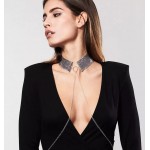 Стильный металлический ошейник-портупея Bijoux Indiscrets Desir Metallique Collar Silver