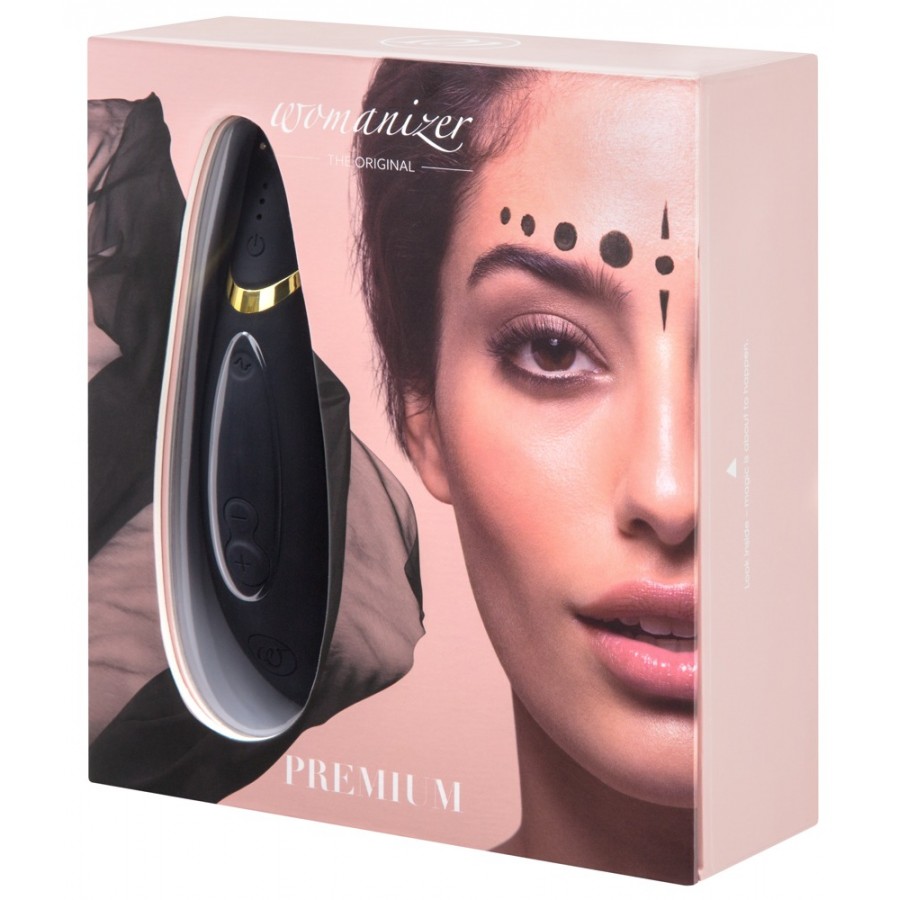 Бесконтактный клиторальный стимулятор Womanizer Premium черный/золотой