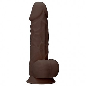 Фаллоимитатор RealRock Silicone Dildo With Balls 21,6 х 5 см