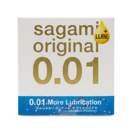 Полиуретановые презервативы Sagami Original 001 Extra LUB  1 шт.