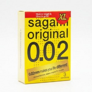 Полиуретановые презервативы Sagami Original 002 XL-Size 3 штуки