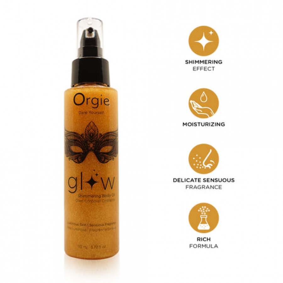 Мерцающее масло для тела с возбуждающим ароматом Orgie Glow Shimmering Body Oil 110 мл