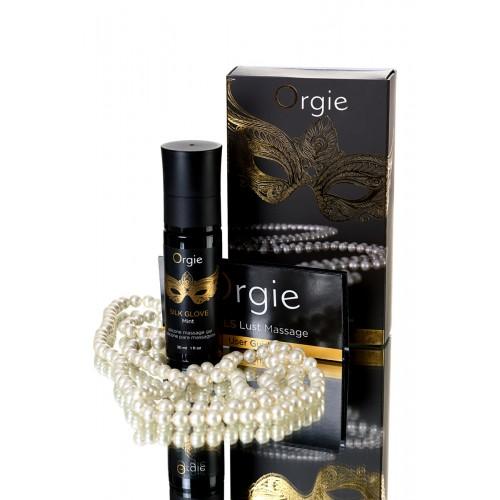 Комплект для эротического массажа Orgie Pearl Lust Massage (массажный гель + жемчужное ожерелье) 30 мл