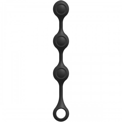 Черные утяжеленные анальные шарики Anal Essentials Weighted Silicone Anal Balls - 34,3 см.