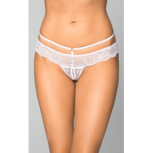 Стринги кружевные с доступом и поясом SoftLine Collection белый M/L