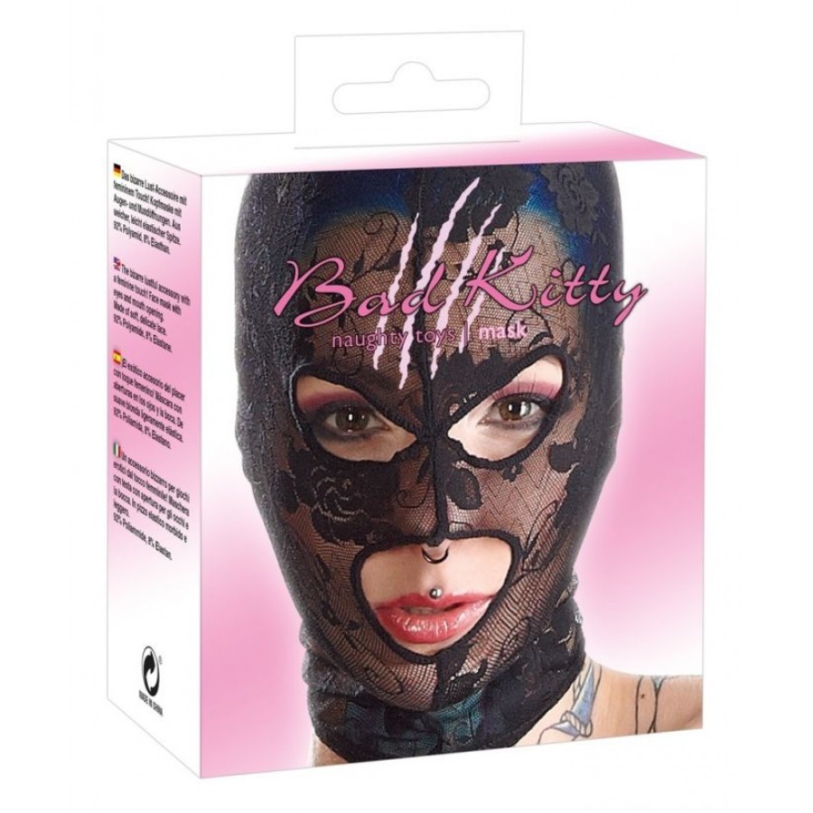 Кружевная маска на голову в отверстиями для глаз и рта Mask Lace by Bad Kitty