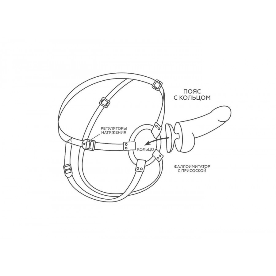 Большой страпон на поясе Lovetoy 21 х 5,2 см