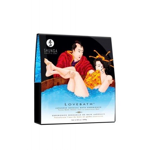 Соль для ванны Shunga Lovebath Ocean temptation, превращающая воду в гель - 650 гр.