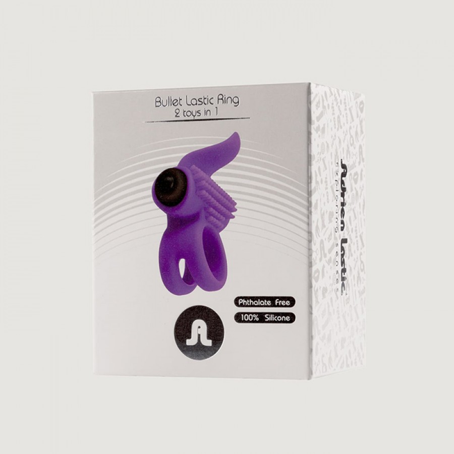 Двойное эрекционное кольцо с вибрацией Bullet Lastic Ring