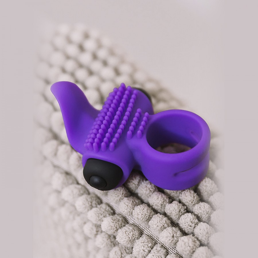 Двойное эрекционное кольцо с вибрацией Bullet Lastic Ring