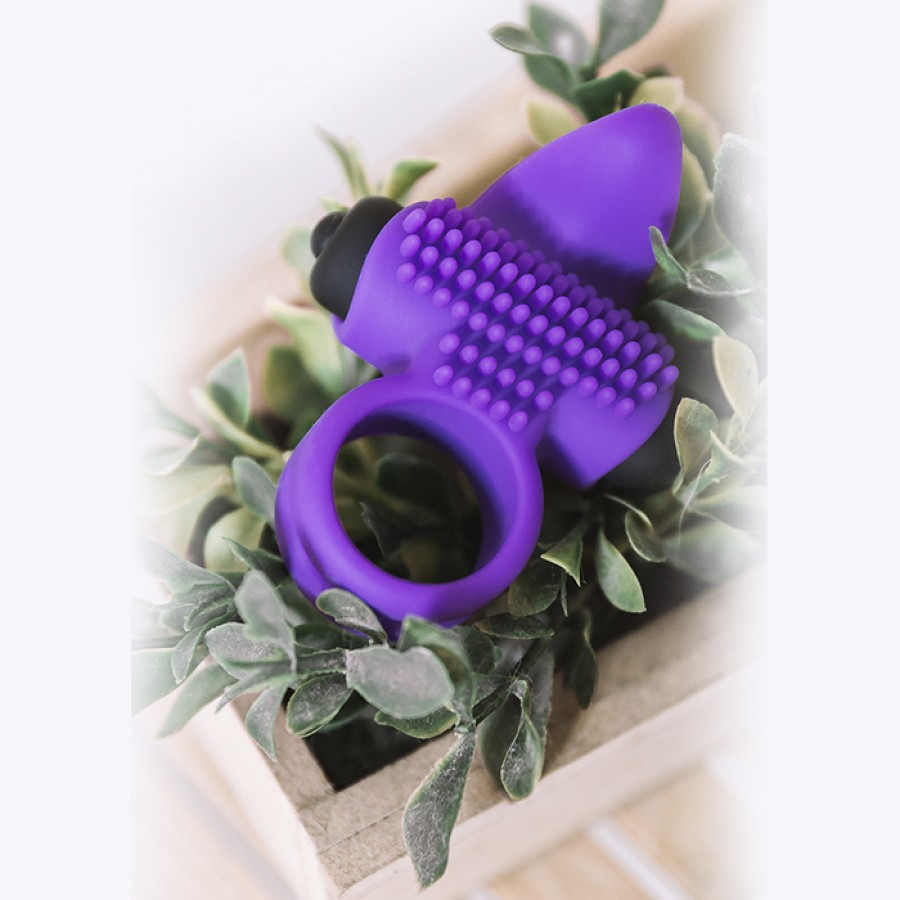 Двойное эрекционное кольцо с вибрацией Bullet Lastic Ring