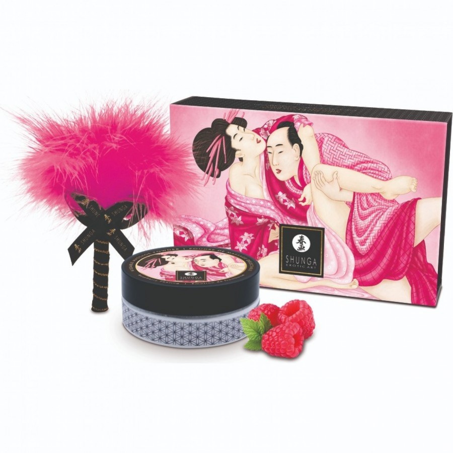 Съедобная пудра для тела и массажа SHUNGA Малиновое Чувство, 75 гр