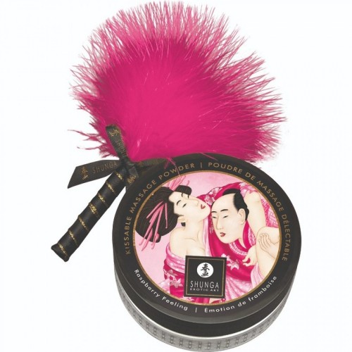 Съедобная пудра для тела и массажа SHUNGA Малиновое Чувство, 75 гр