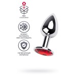Анальная пробка с красным кристаллом Toyfa 7 х 2,8 см