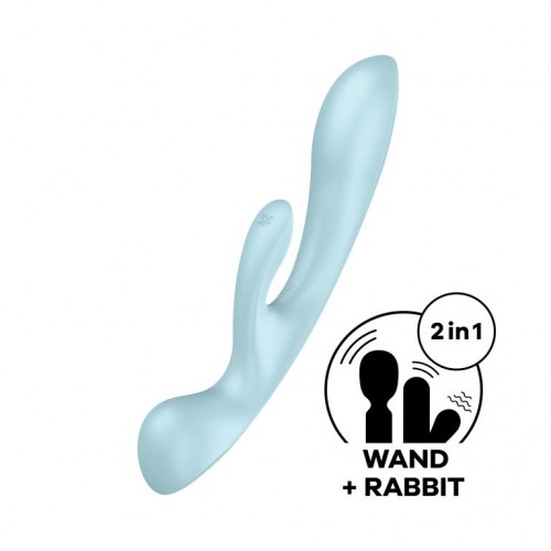 Вибратор-кролик 2 в 1 Satisfyer Triple Oh light blue