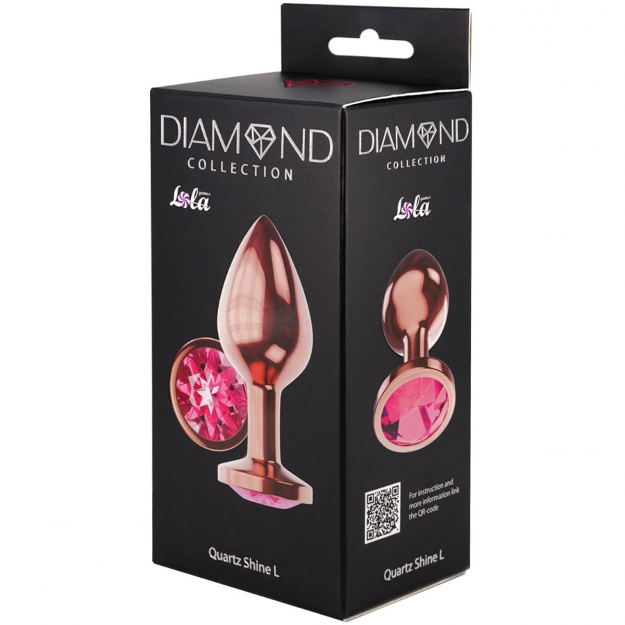 Металлическая анальная пробка Lola Diamond Quartz Shine L 8,3 x 3,3 см