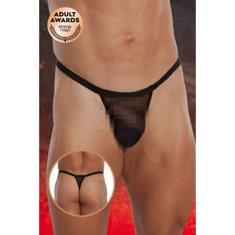 СТРИНГИ МУЖСКИЕ ИЗ СЕТКИ SOFTLINE COLLECTION, ЧЕРНЫЙ, S/L