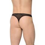Сексуальные трусы-стринги со вставками из wet-look материала XL 4519