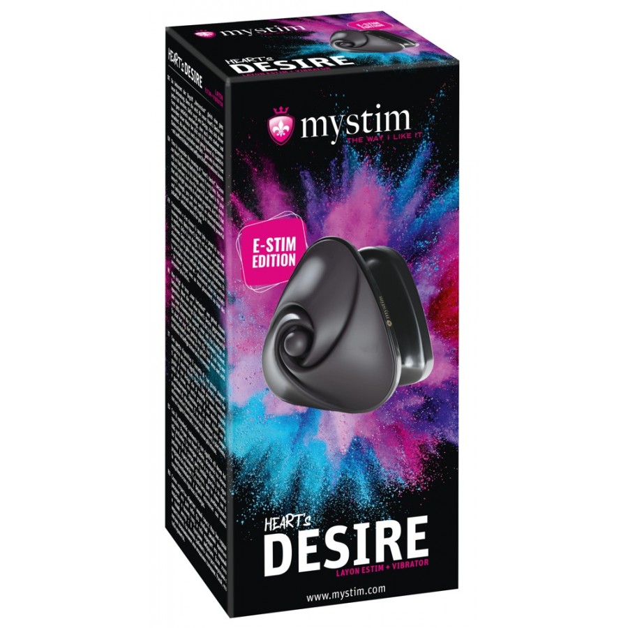 Компактный вибратор с электростимуляцией Mystim Hearts Desire Black Edition