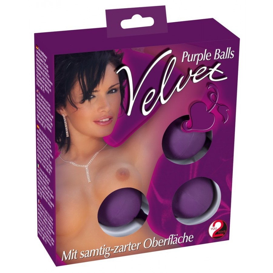 Тройные вагинальные шарики Velvet Purple 3,5 см