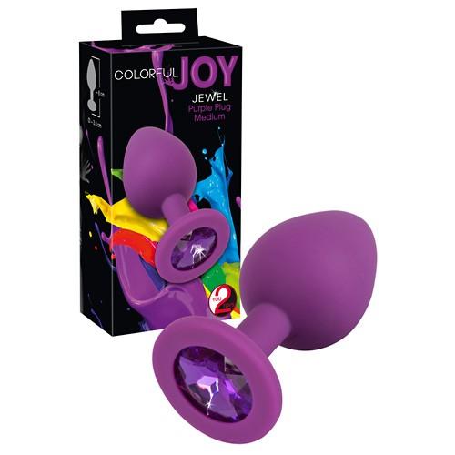 Анальная втулка с фиолетовым кристаллом Colorful Joy