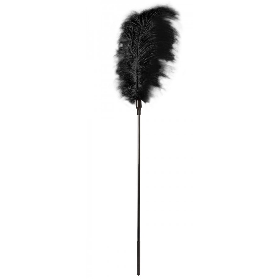 Стек с большим чёрным пером Large Feather Tickler - 65 см.