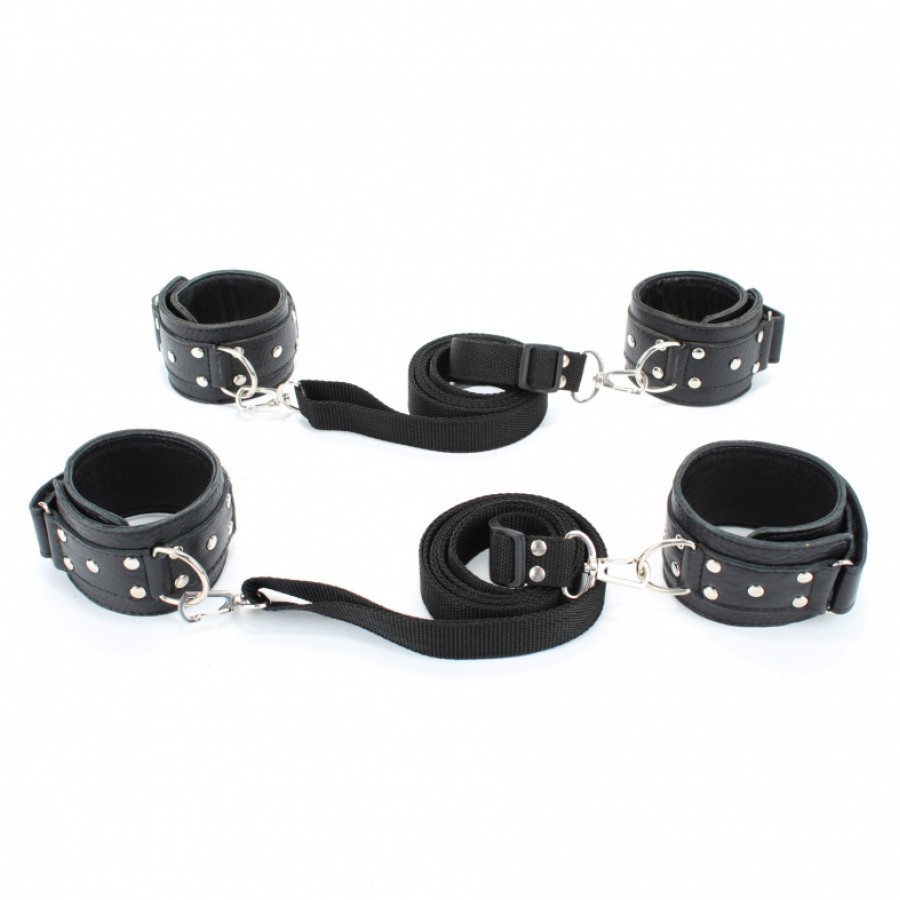Набор для бондажа из натуральной кожи БДСМ Арсенал