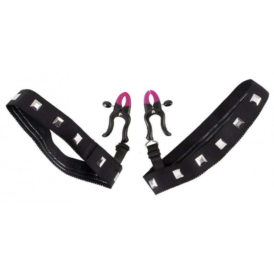 Подвязки с зажимами для половых губ Bad Kitty Garters with clamps