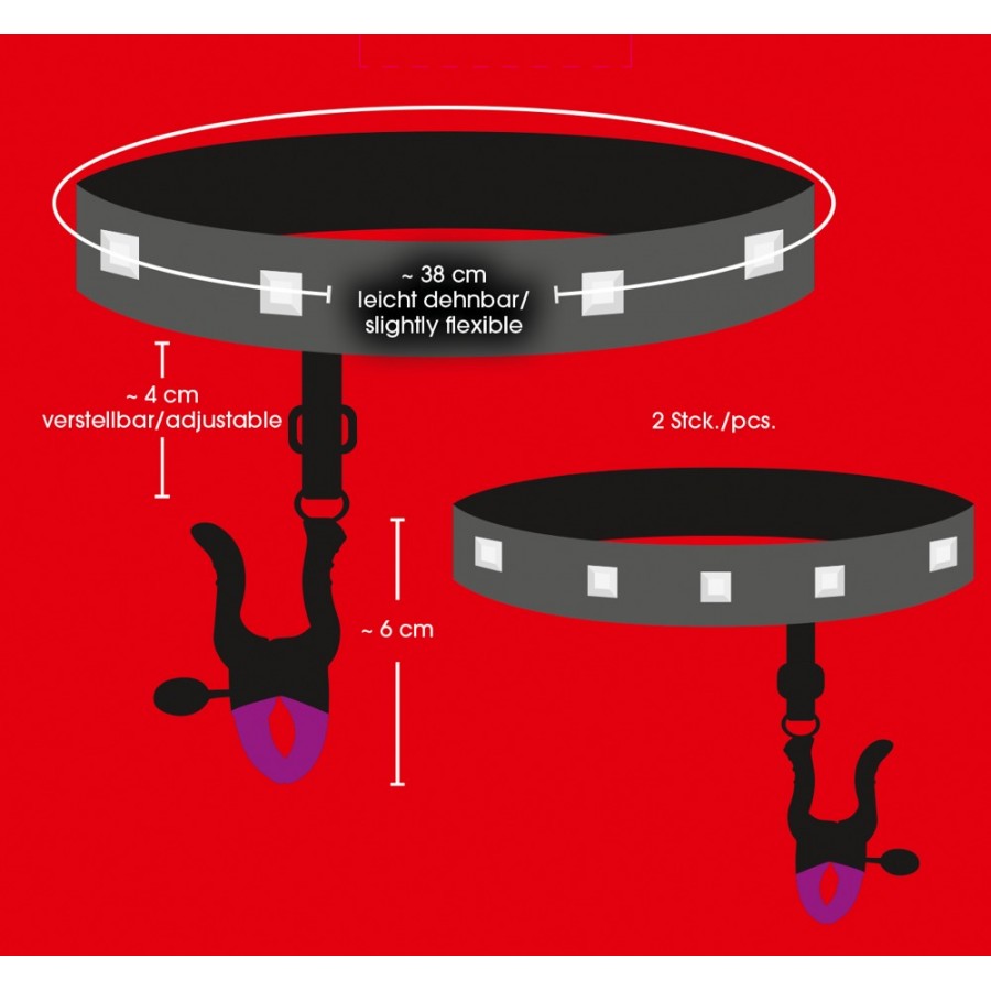 Подвязки с зажимами для половых губ Bad Kitty Garters with clamps