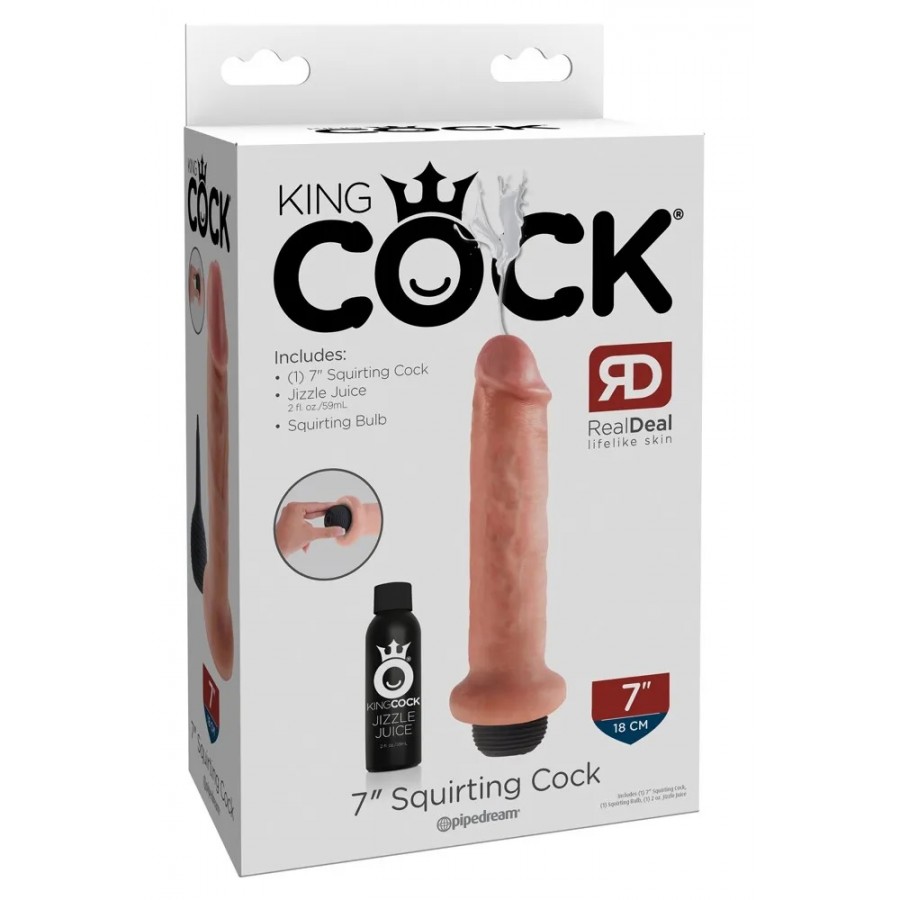 Фаллоимитатор с имитацией эякуляции King Cock 7 Squirting Cock 22 см