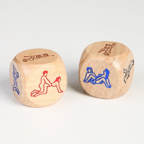 Кубики для взрослых "Позы", 2 шт, 2.6 х 2.6 см, деревянные, 18+