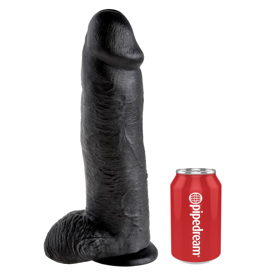 PipeDream King Cock Фаллоимитатор реалистик с мошонкой на присоске черный 30,4 x 7,6 см