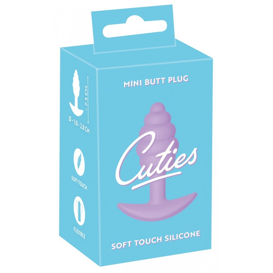 Ребристая анальная пробка Cuties Mini Butt Plug 7,5 х 2,8 см