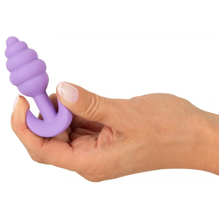 Ребристая анальная пробка Cuties Mini Butt Plug 7,5 х 2,8 см