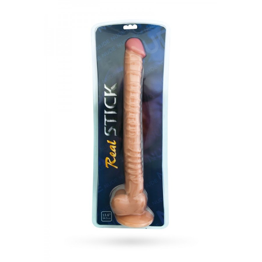Экстра длинный и тонкий дилдо RealStick Nude 40 х 4,4 см
