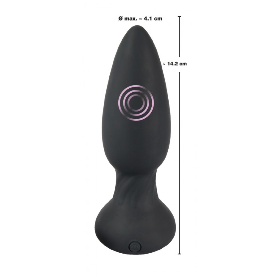 Анальная пробка с вибрацией и ДУ Black Velvet VIbrating Plug