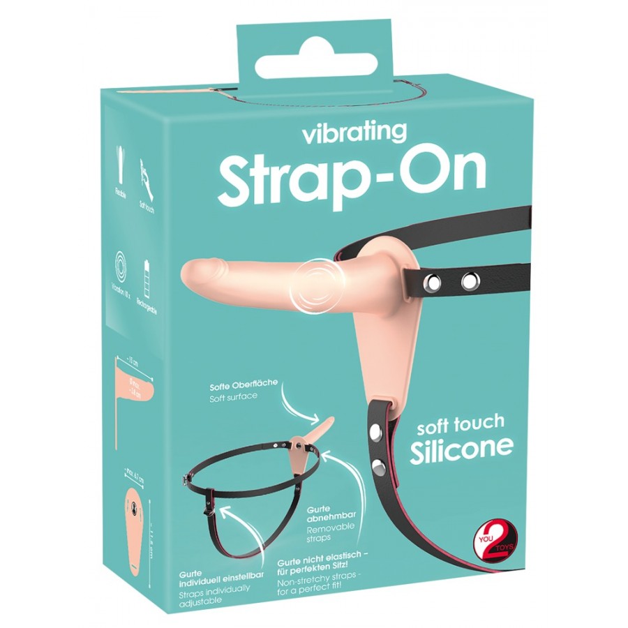Страпон с вибрацией Vibrating Strap-On 15 х 3,8 см