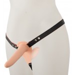 Страпон с вибрацией и вагинальной пробкой Vibrating Double Strap-On 15 х 3,8 см