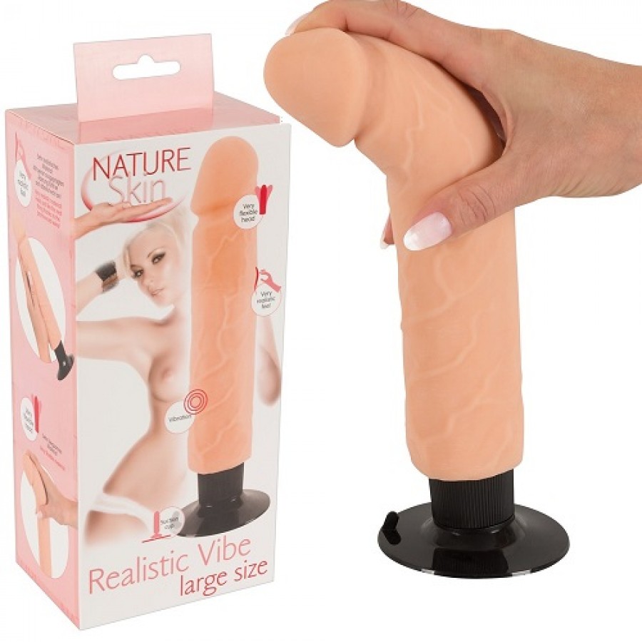 Вибратор на присоске Nature Skin Realistic Vibe L 26 см 5970660000