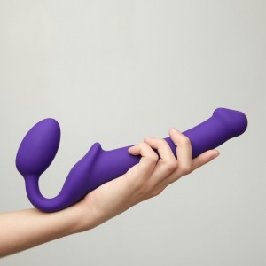 Гибкий страпон Strap-on-me Semi-Realistic, фиолетовый, M