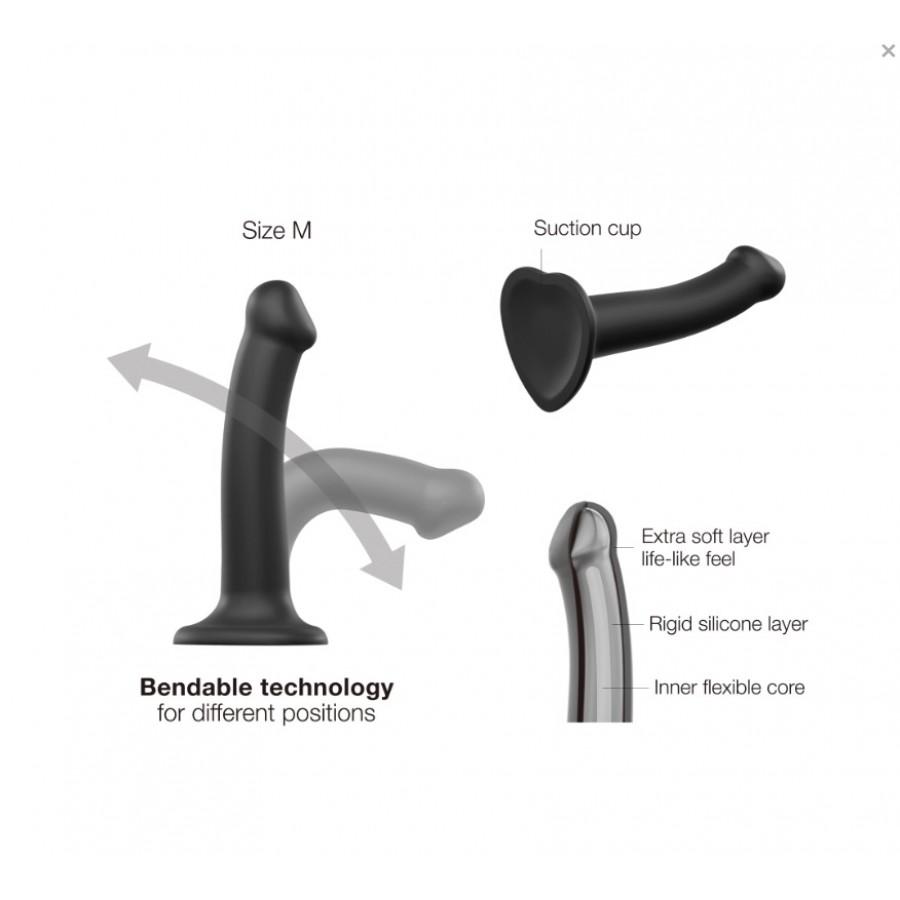 Гибкий фаллоимитатор Strap-on-me Dual Density Small 17 х 2,7 см