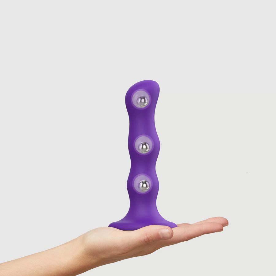 Фаллоимитатор с подвижными шариками Strap-On-Me Dildo Geisha Ball M 16,5 * 3,6 см Violet