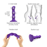 Фаллоимитатор с подвижными шариками Strap-On-Me Dildo Geisha Ball M 16,5 * 3,6 см Violet