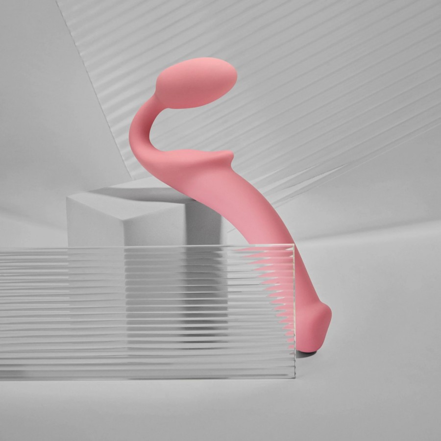 Гибкий безремневой страпон Strap-on-me Semi-Realiste, розовый, M