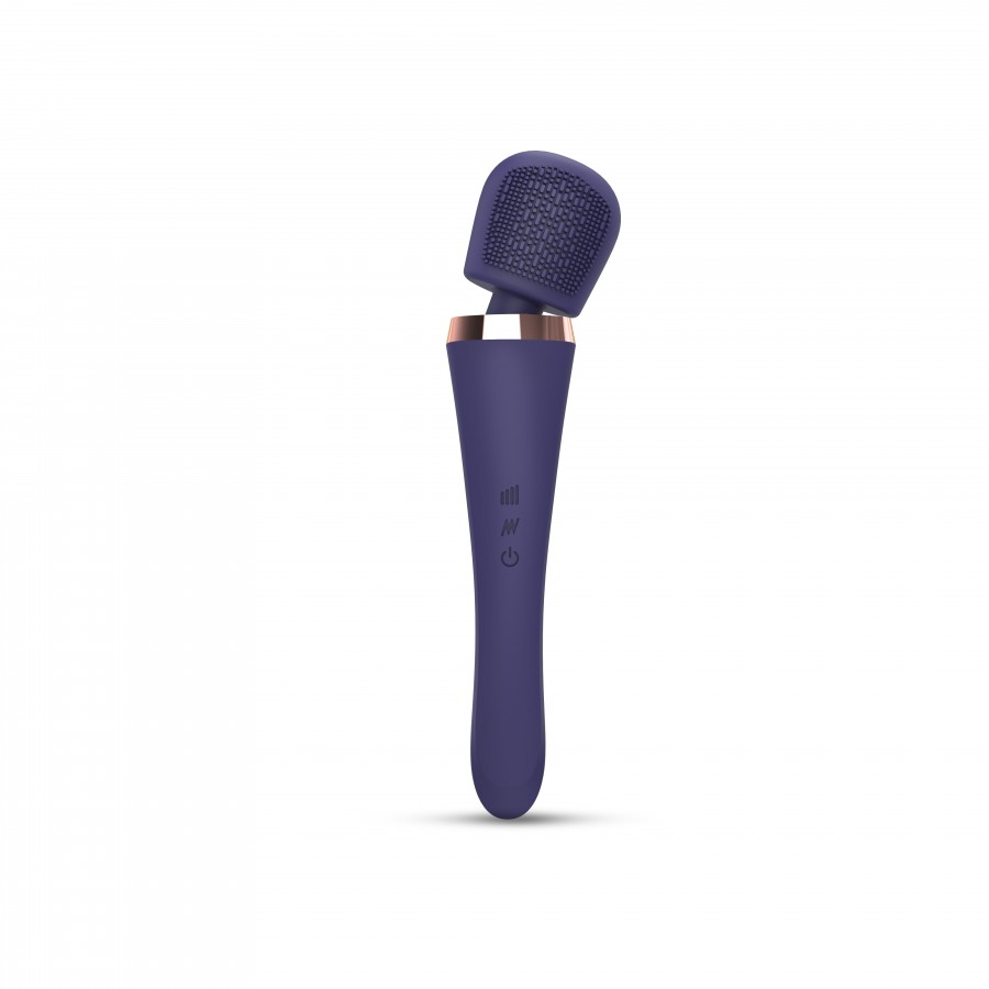 Wand-вибратор с щеточкой для стимуляции клитора Love to Love BRUSH CRUSH MIDNIGHT INDIGO