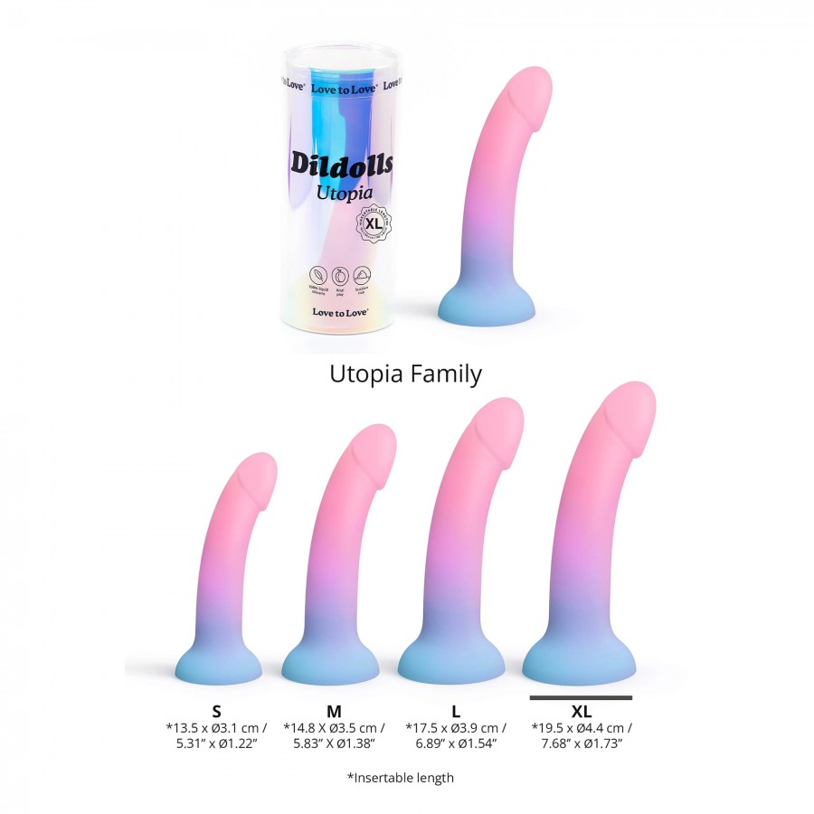 Фаллоимитатор из жидкого силикона DILDOLLS UTOPIA XL 19,5 x 4,4 см