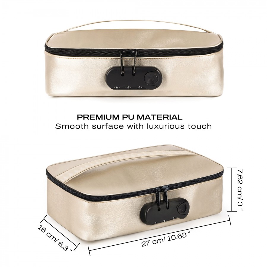 Стильная сумочка для хранения секс-игрушек Dorcel DISCREET BOX LUXURY GOLD