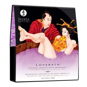 Соль для ванны Shunga Lovebath Sensual lotus, превращающая воду в гель - 650 гр.